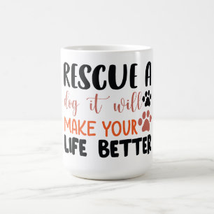 Mug L'art de la typographie positive du chien