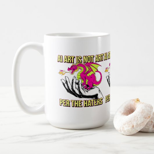Mug L'art de l'IA n'est pas l'art par le dragon des Ha (Avec donut)