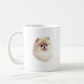 Mug L'art de l'illustration de chien de Poméranie (Gauche)