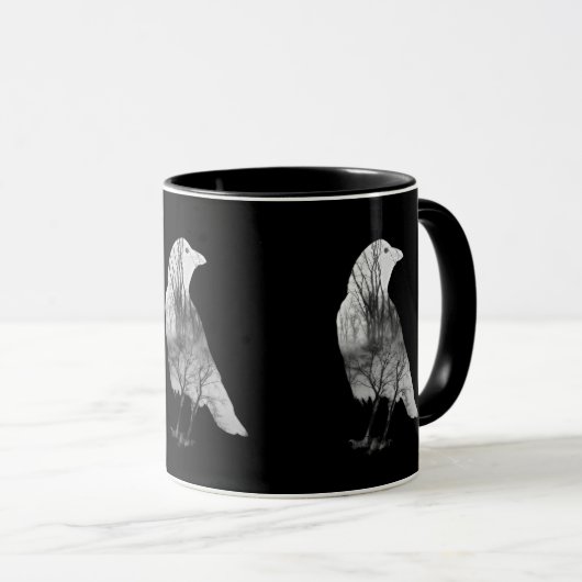 Mug L'art du corbeau Abstrait (Devant droit)
