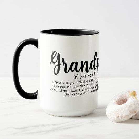 Mug l'art du mot de définition de la petite papille (Avec donut)