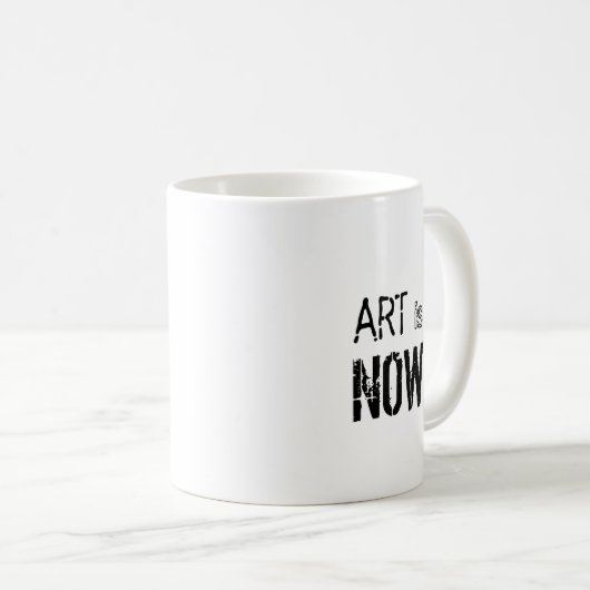 Mug L'art est maintenant une phrase en béton noir (Devant droit)