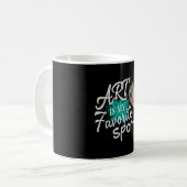Mug L'art est mon sport favori Splash vert (Devant gauche)