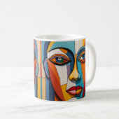 Mug L'art facial coloré Abstrait (Devant droit)