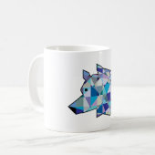 Mug L'art graphique Wolf original | Profil du visage d (Devant gauche)
