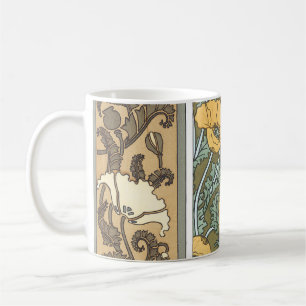 Mug L'art nouveau floral vintage fleurs de pavot