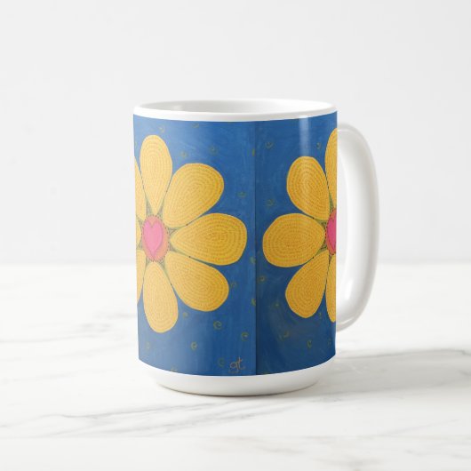Mug L'art original m'aiment m'aiment pas marguerite (Devant droit)
