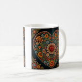 Mug L'art populaire ukrainien - Coeur inspiré en plusi (Devant droit)