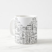 Mug L'art urbain des doodles de la ville mignonne (Devant gauche)