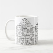 Mug L'art urbain des doodles de la ville mignonne (Gauche)