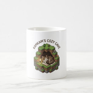 Mug L'Art Voxel de Chat Endormi de la Grotte Cosy de K