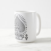 Mug L'as des pique — Emblème d'éclatement de soleil de (Devant droit)