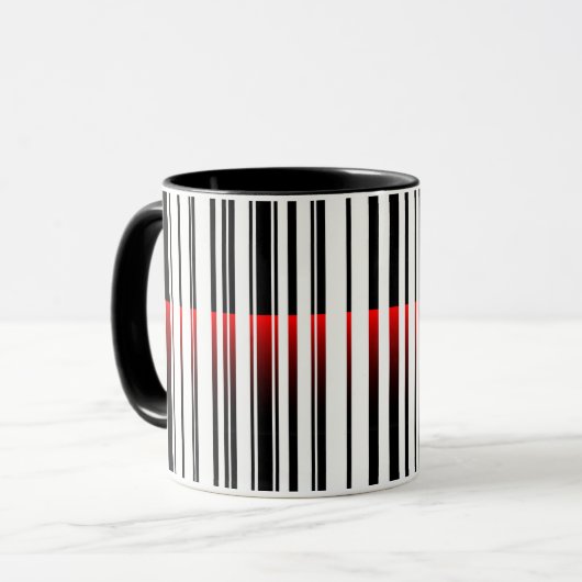 Mug Laser rouge sur code barre (Devant gauche)