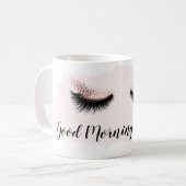 Mug Lashes Beauté Maquillage Lash Extension Rose Café (Devant gauche)