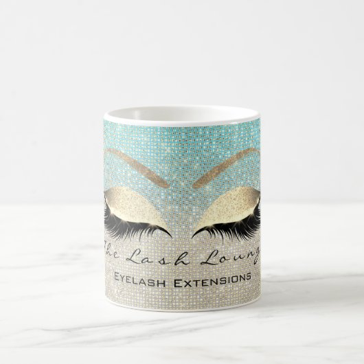 Mug Lashes Extension Beauté Studio Blue Gold Parties s (Centre)