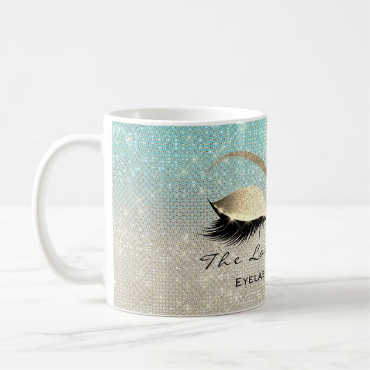 Mug Lashes Extension Beauté Studio Blue Gold Parties s (Gauche)