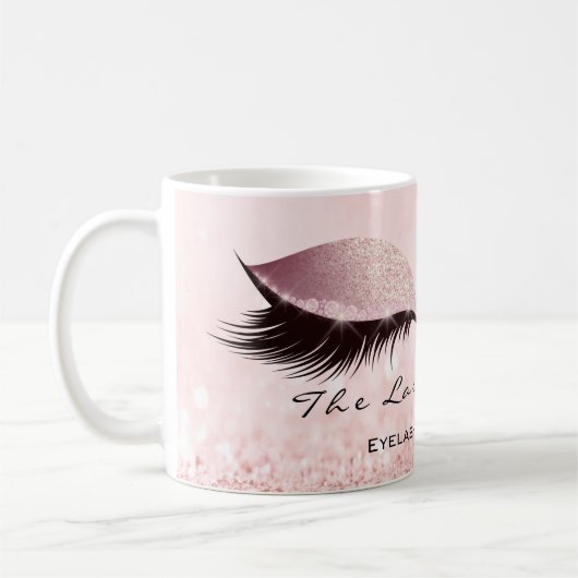 Mug Lashes Extension Beauté Studio Rose Parties scinti (Gauche)