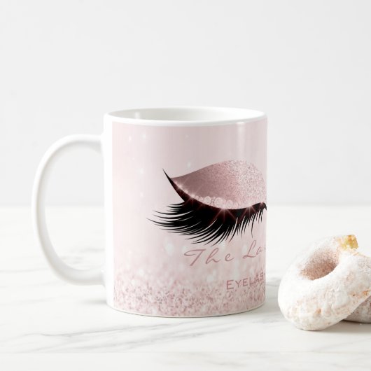 Mug Lashes Extension Studio Rose Pink Maquillage Girl (Avec donut)