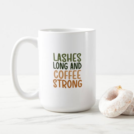 Mug - Lashes Long And Coffee Strong (Avec donut)