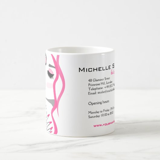 Mug Lashes Manucure Cheveux rose fille marque de beaut (Centre)