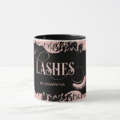 Mug Lashes Moderne Rose Typographie Or Maquillage Arti (Centre)