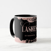 Mug Lashes Moderne Rose Typographie Or Maquillage Arti (Devant gauche)