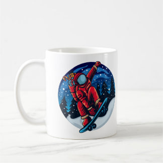 Mug L'Astronaute Père Noël Avec Skateboard