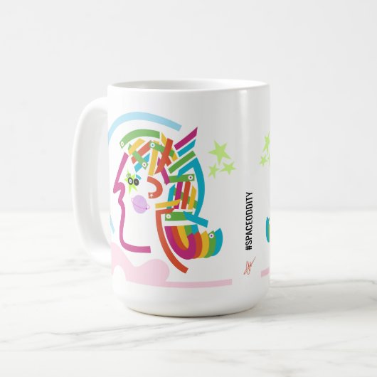 Mug L'astronaute spatiale Abstrait Art Moderne Retro M (Devant gauche)