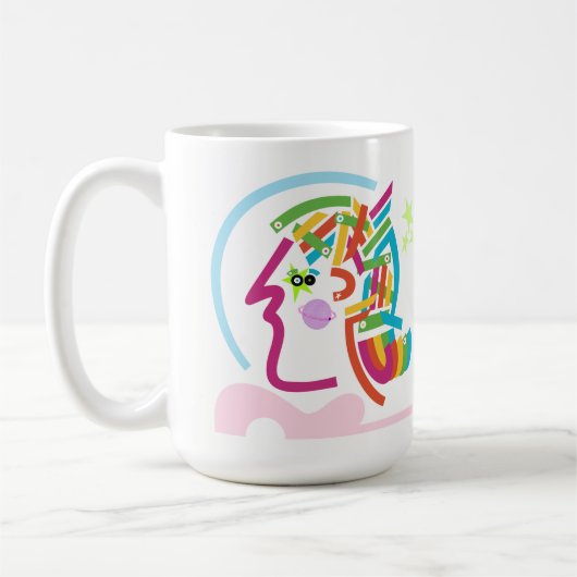 Mug L'astronaute spatiale Abstrait Art Moderne Retro M (Gauche)