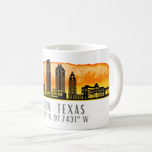 Mug Latitude Austin Skyline (Devant droit)