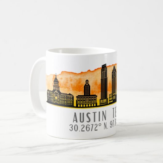 Mug Latitude Austin Skyline (Devant gauche)