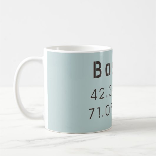 Mug Latitude et Longitude Boston (Gauche)