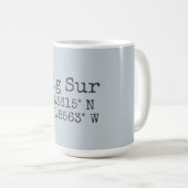 Mug Latitude et longitude de Big Sur (Devant droit)