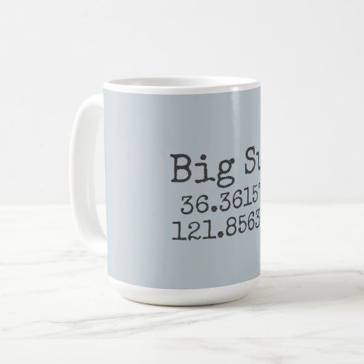 Mug Latitude et longitude de Big Sur (Devant gauche)