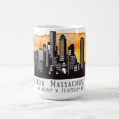 Mug Latitude et longitude de Boston Skyline (Centre)