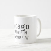 Mug Latitude et Longitude de Chicago (Devant droit)
