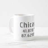 Mug Latitude et Longitude de Chicago (Devant gauche)