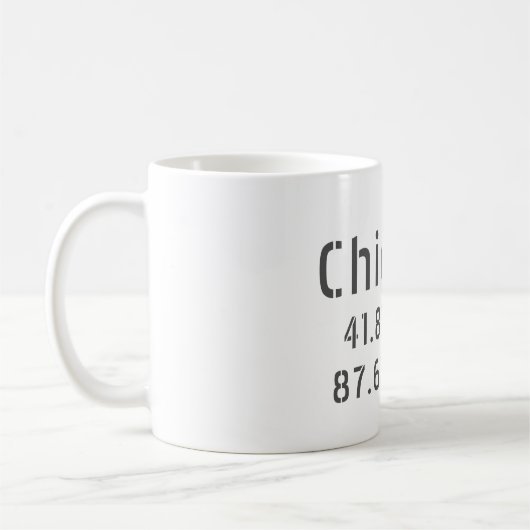 Mug Latitude et Longitude de Chicago (Gauche)