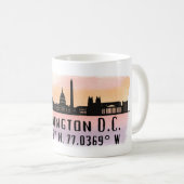 Mug Latitude et longitude de la ligne Skyline de Washi (Devant droit)