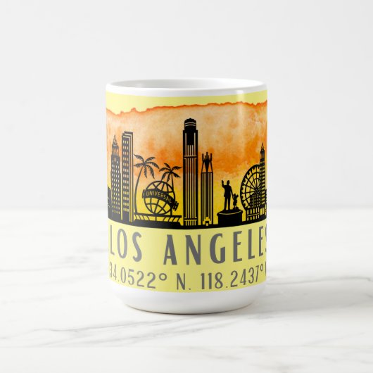 Mug Latitude et longitude de Los Angeles Skyline (Centre)
