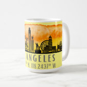 Mug Latitude et longitude de Los Angeles Skyline (Devant droit)