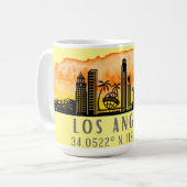 Mug Latitude et longitude de Los Angeles Skyline (Devant gauche)