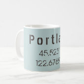 Mug Latitude et Longitude de Portland (Devant gauche)
