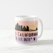 Mug Latitude et longitude de San Diego City Skyline (Devant droit)