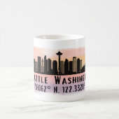 Mug Latitude et Longitude de Seattle City Skyline (Centre)
