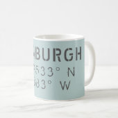Mug Latitude et longitude d'Édimbourg (Devant droit)
