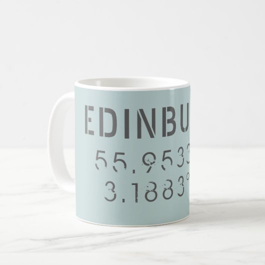 Mug Latitude et longitude d'Édimbourg (Devant gauche)