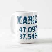 Mug Latitude et Longitude Marioupol désistés (Devant gauche)