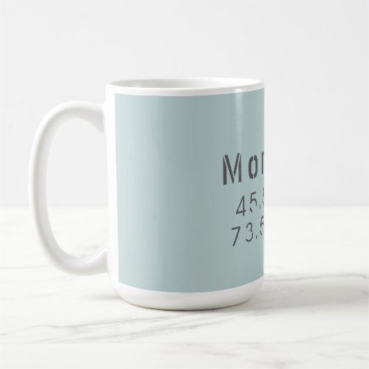 Mug Latitude et Longitude Montréal (Gauche)