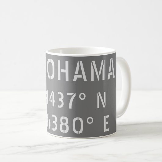 Mug Latitude et longitude Yokohama (Devant droit)
